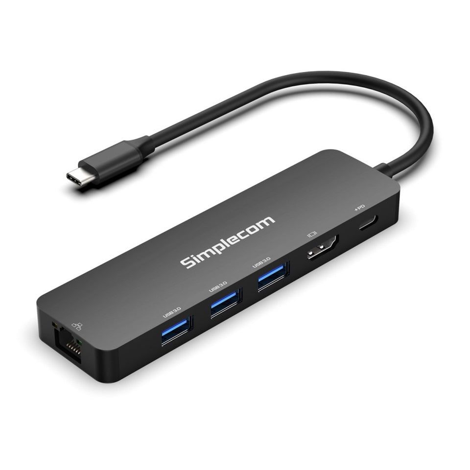 Simplecom CHT560 USB-C SuperSpeed 6-in-1 Multiport Docking Station HDMI 2.0 Simplecom CHT560 USB-C SuperSpeed 6-in-1 Multiport Docking Station HDMI 2.0